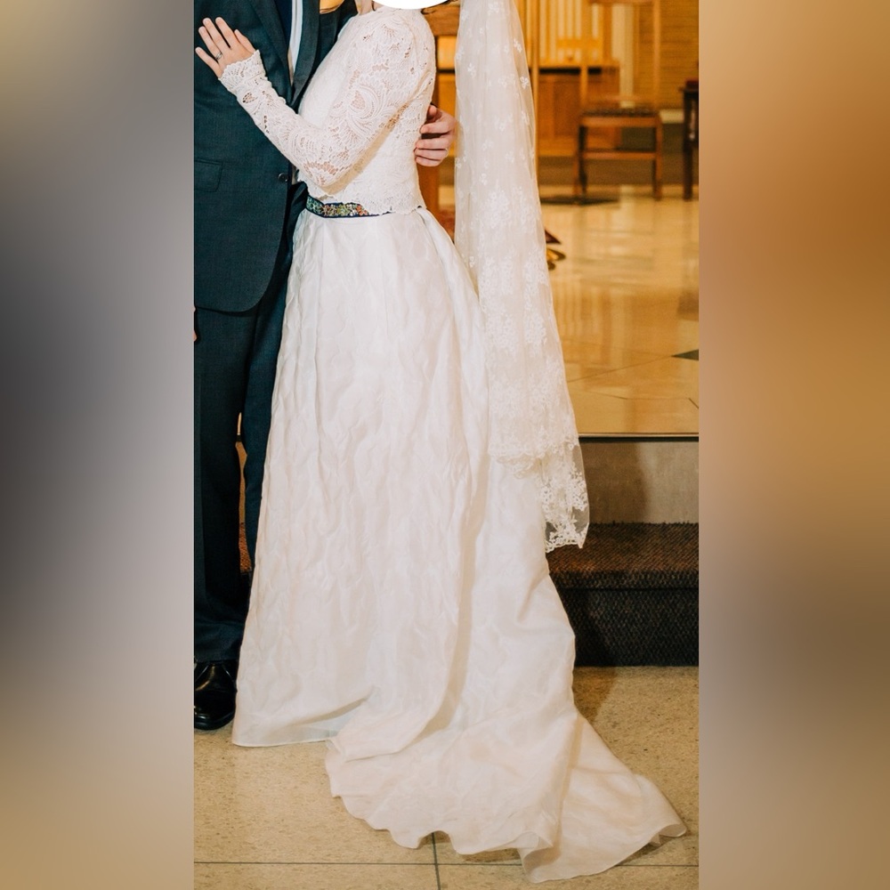 Galina textured jacquard wedding dress